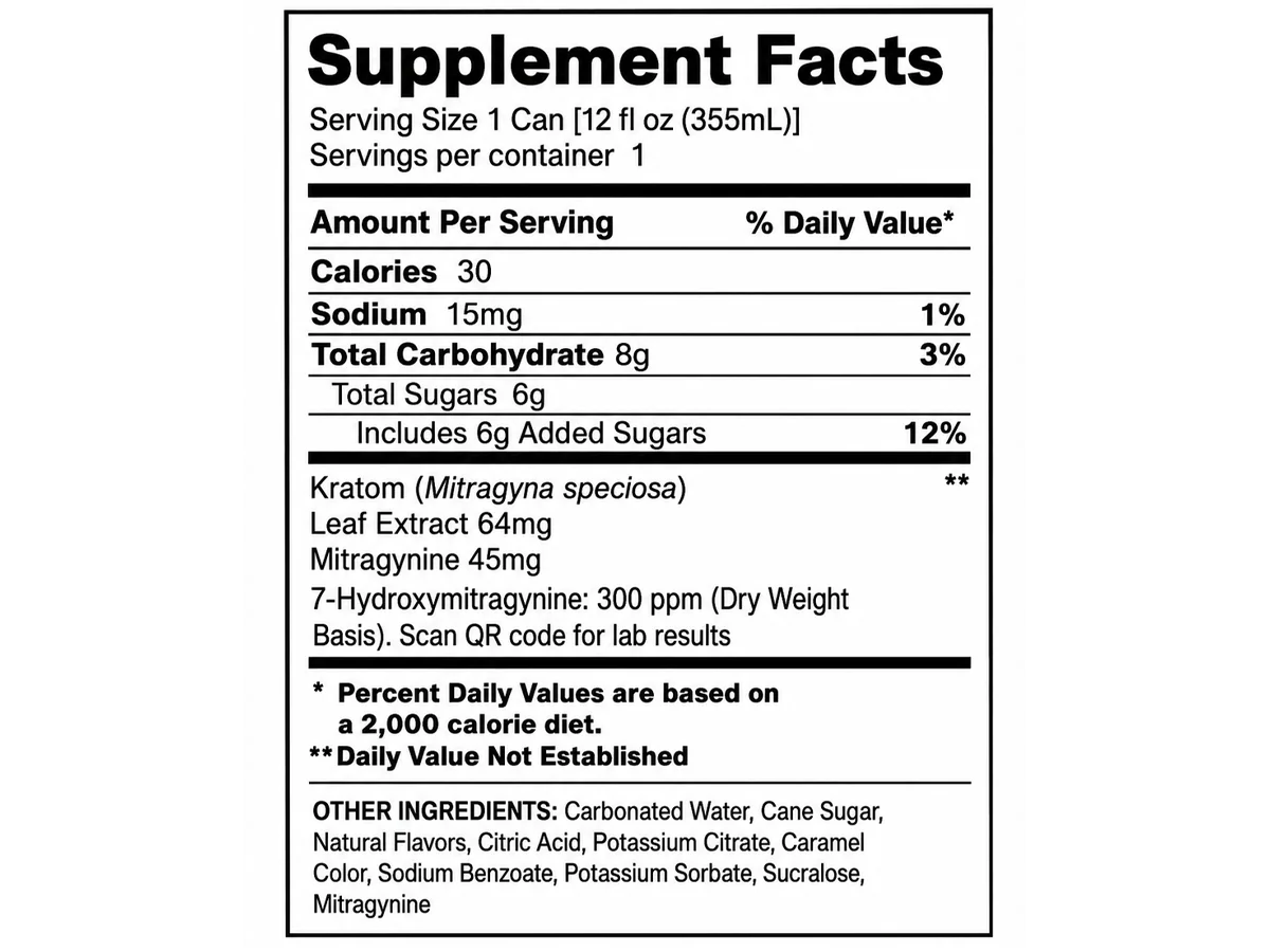 Third Eye Lime supplement facts and ingredients panel